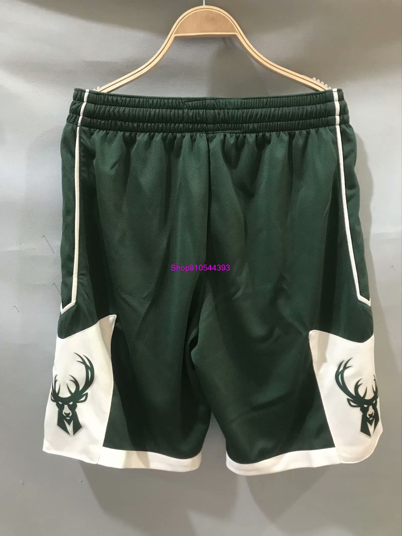 Pantaloncini da basket NBA Milwaukee dollar pantaloni corti bianchi e verdi pantaloncini sportivi con stampa a caldo