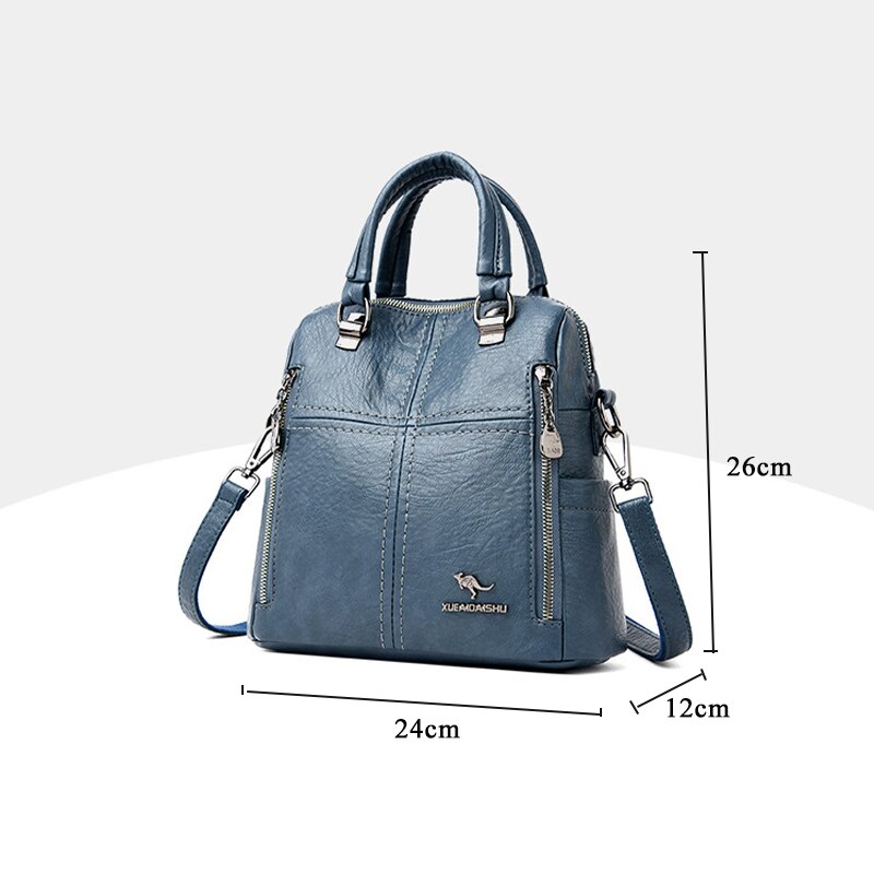 Mochila de cuero de para mujer, bandoleras multifunción de viaje, mochilas de escuela para niñas,