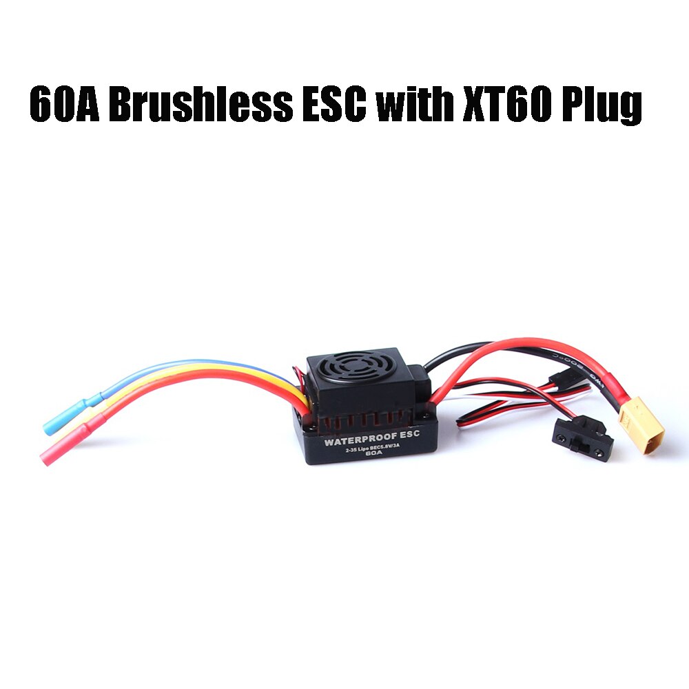 Impermeabile ESC 60A 80A 120A S-80A S-120A Brushless ESC Regolatore di Velocità Elettrico con 5.5V / 3A BEC per 1/8 1/10 1:10 RC Auto: 60A ESC XT60 plug