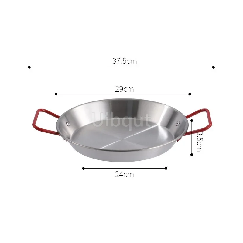 Rustfrit stål god spansk paella pande fisk og skaldyr ret koreansk stegt kylling ret ost komfur binaural frugt sukker pande: Lilla
