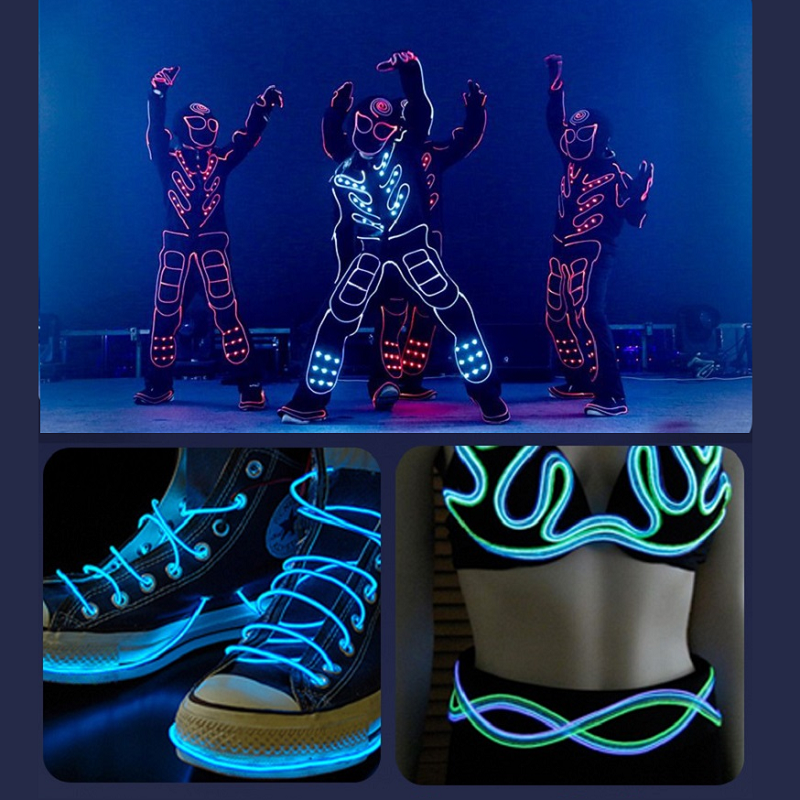 Flexibele Neon Licht 1M/3M/5M El Wire Led Neon Dance Party Sfeer Decor Lamp ropetube Waterdichte Multicolor Led Strip 3V