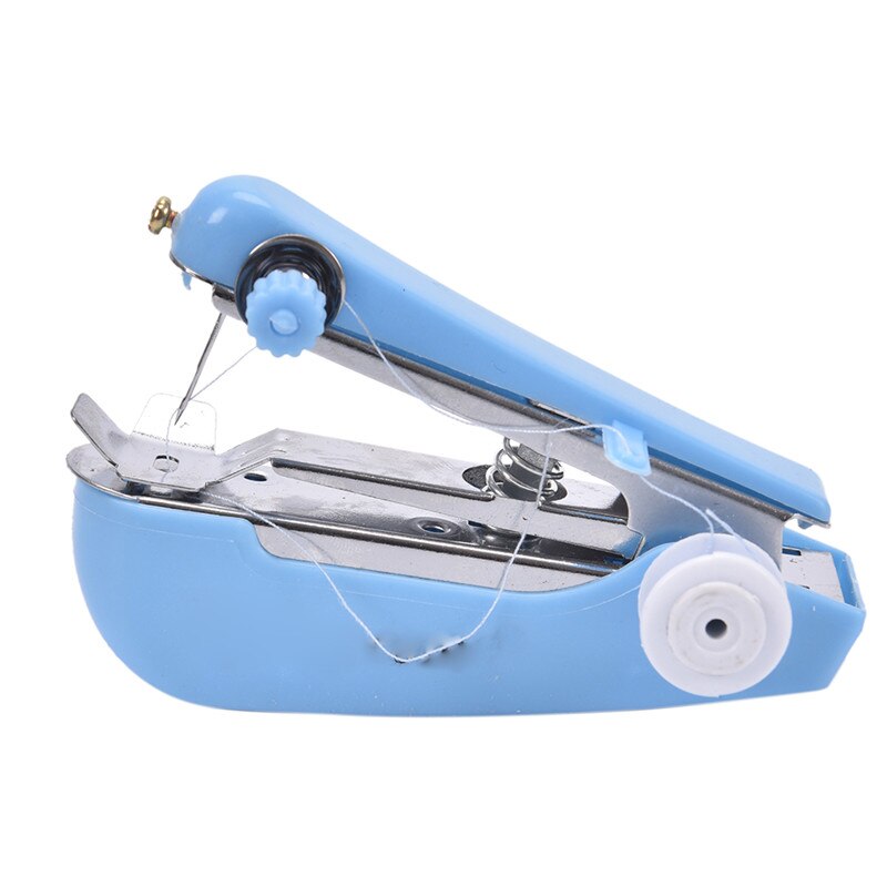 Mini Machine à coudre manuelle à main, poche de voyage en tissu pour la réparation de vêtements, pratique, pour l'extérieur: blue