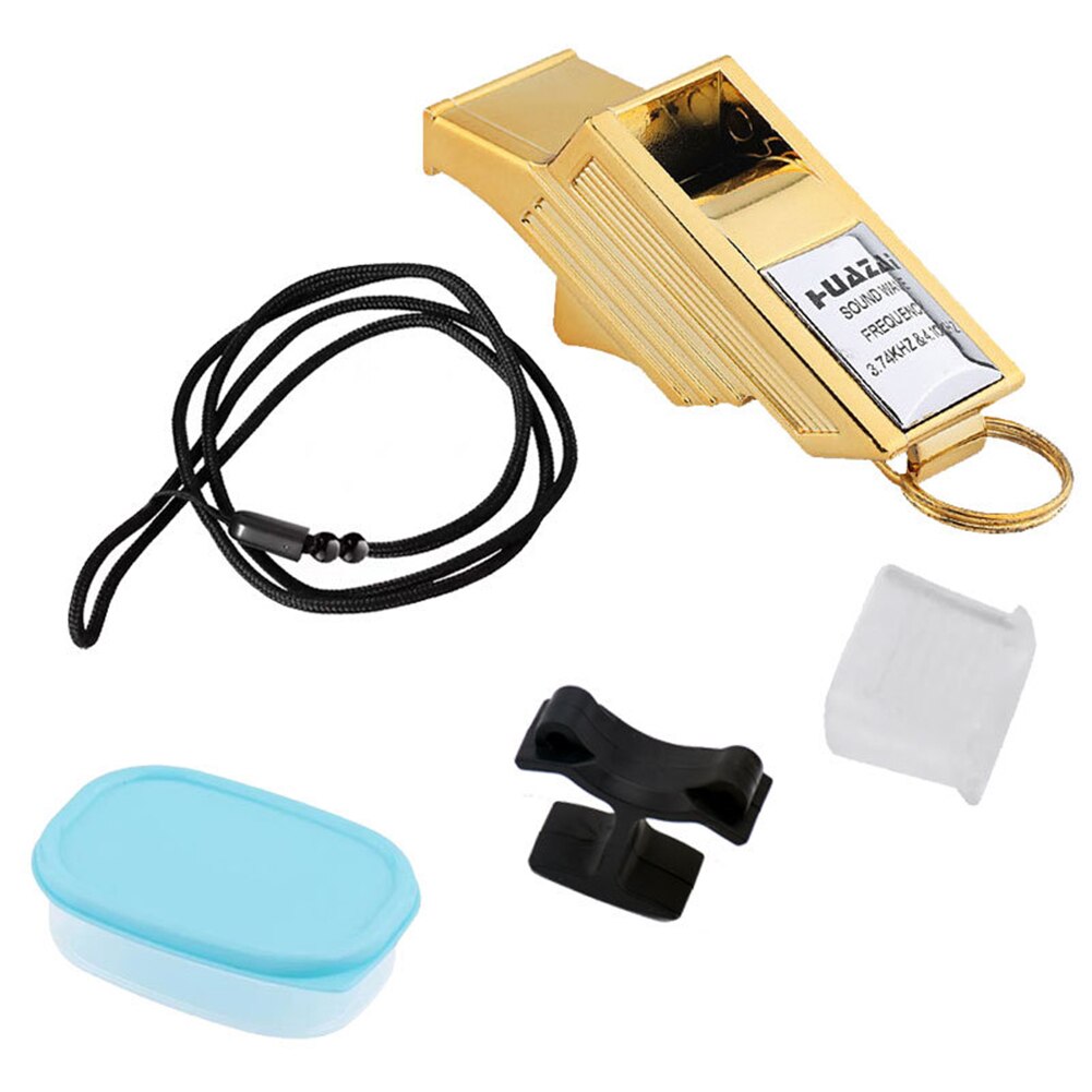 Portable Referee Whistle Kit Finger Clip Teeth Guard Rope Storage Box Set Whistle Training School Soccer Football Outdoor sports