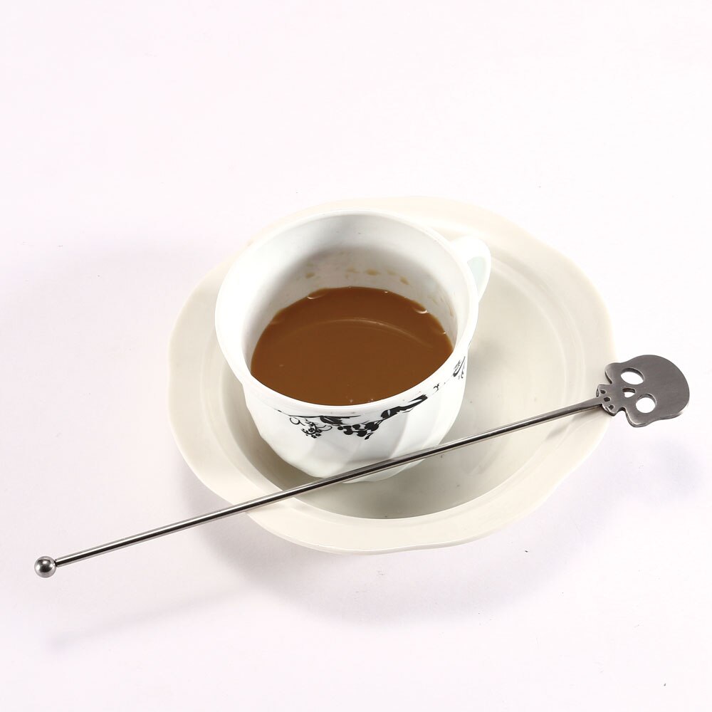 1Pcs Coffee Muddler Skull Glass Stirring Sticks Cocktail With 22cm Long Handle Stir Rod Drinks Muddlers Bar Swizzle Sticks