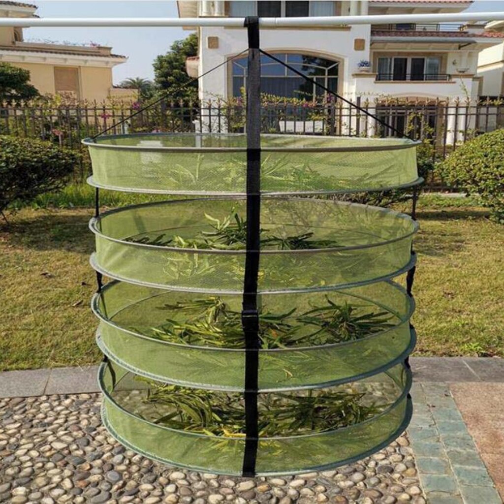 4 Layer 2ft Hanging Mesh Herb Drying Rack Net Dryer Foldable Detachable