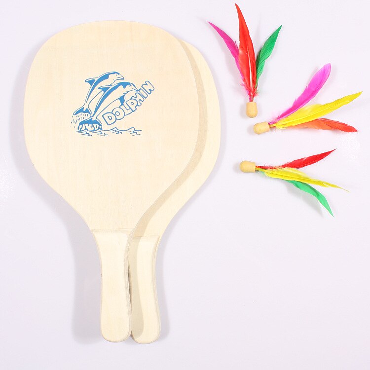 Fun Board Badminton Racket Extra Thick Log Color Three Hair Racket Board Badminton Racket To Send Three Balls