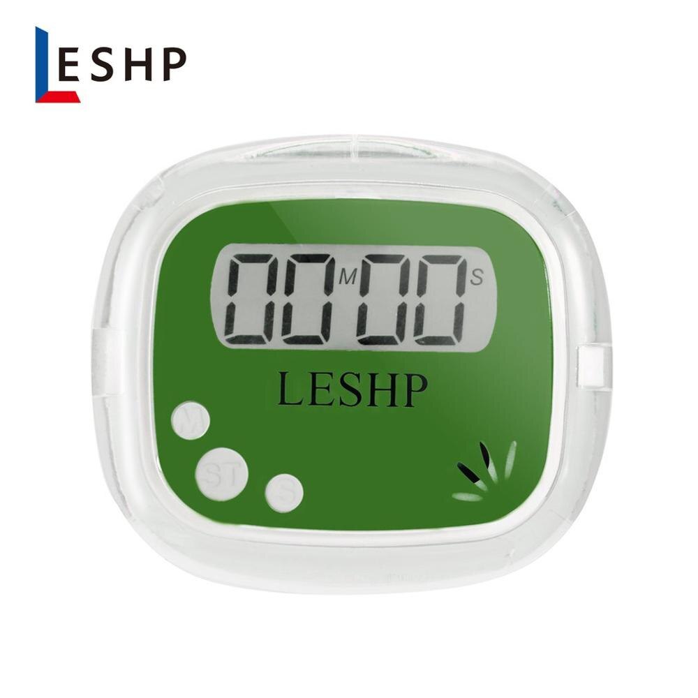 LESHP-Mini pantalla LCD ABS portátil de 4 dígitos, temporizador de Cuenta regresiva magnético Digital para cocina, con memoria para temporizador: green