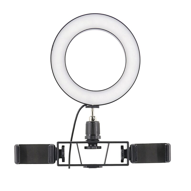 Sturdy Tripod Mount Plate clamp for iphone Mobile Phone Live Bracket Three-position fixing clip universal LED Ring Light Kit 1/4