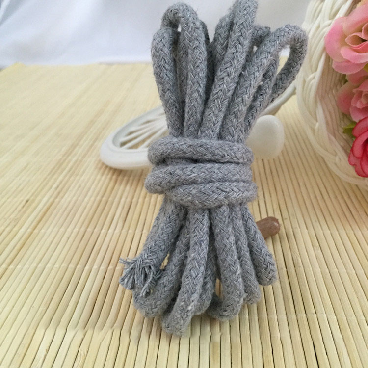 Meetee 20M 5mm gewebte Baumwolle Seil 16 Stränge Feste Schnur für Hosen Taille Starken Seil Bekleidungs Handtasche DIY handwerk handgefertigt Zubehör: LightGray
