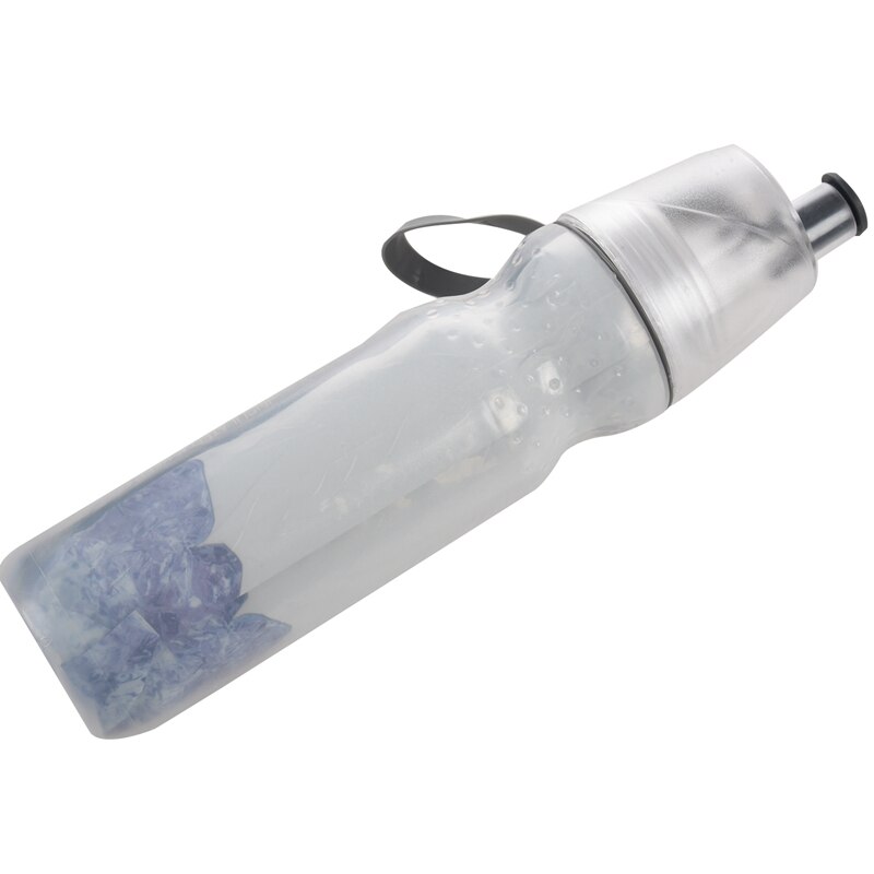 Water Bottles Insulated Mist Spray Water Bottle Double Layer Ice Cold Bottle Sports Outdoor Drinking Kettle Black