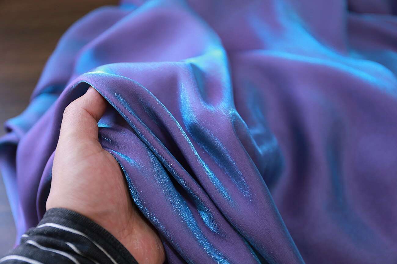 Blue purple gradient cloth cotton skin gloss silk cloth breathable shirt pants skirt dress fabric fabric