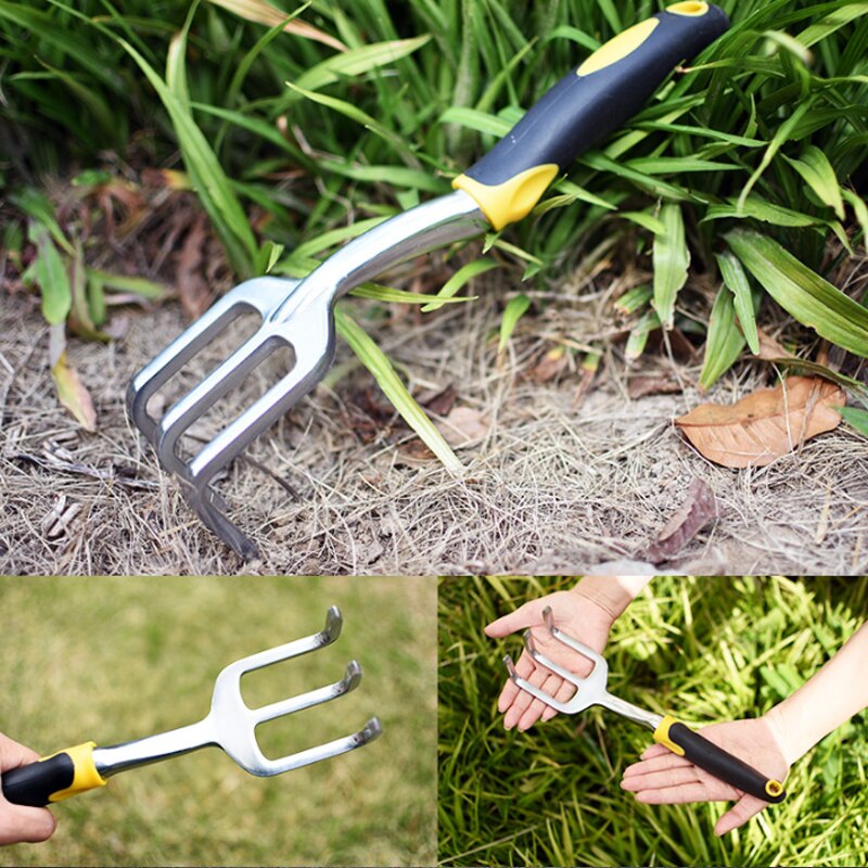 Garden Tool Hand Trowel Rake Cultivator Weeder Tools with Silicone Handle 5pcs Garden Planting Digging Tool Set