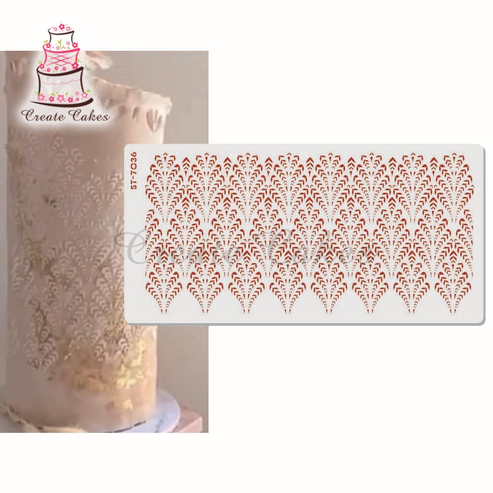 Pochoir en plastique pour gâteau de mariage, fleur, côté dentelle, bricolage, dessin, forme, outil de décoration
