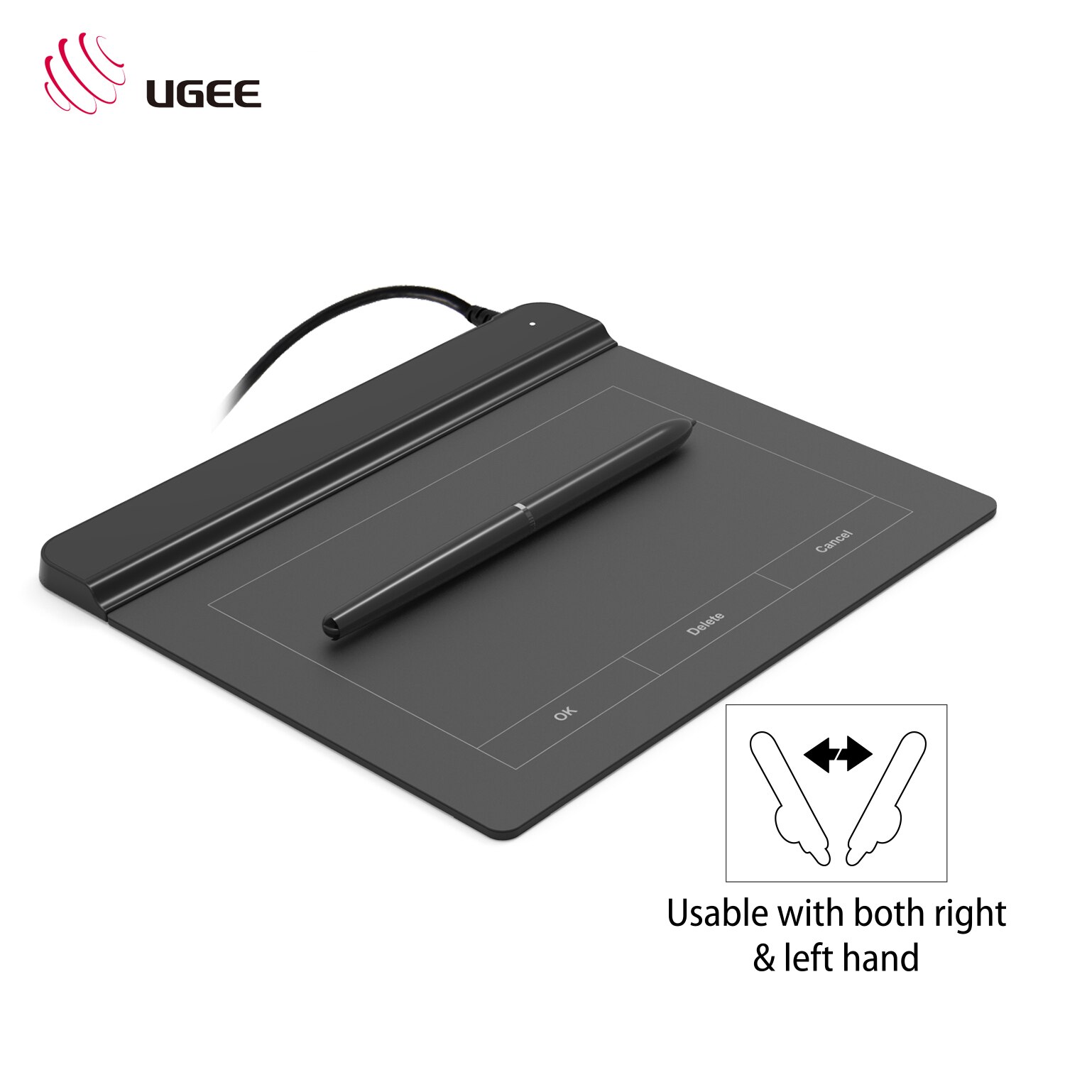 Ugee CS06 Signature Tablet Graphics Drawing Tablet Pad 6x4 Inch Active Area with 8192 Levels Battery-Free Pen 5080lpi for Office