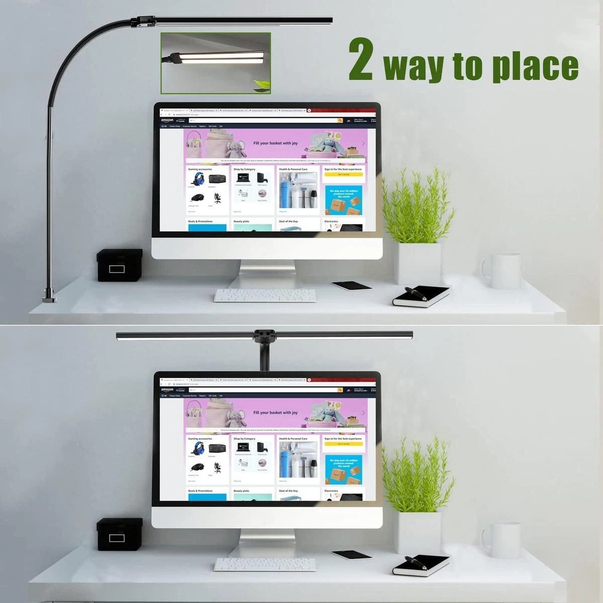 Lámpara de escritorio con Clip Led de un solo cabezal, lámparas de mesa de ordenador regulables, Monitor, luz de arquitecto, lámpara de mesa para luces de lectura de oficina