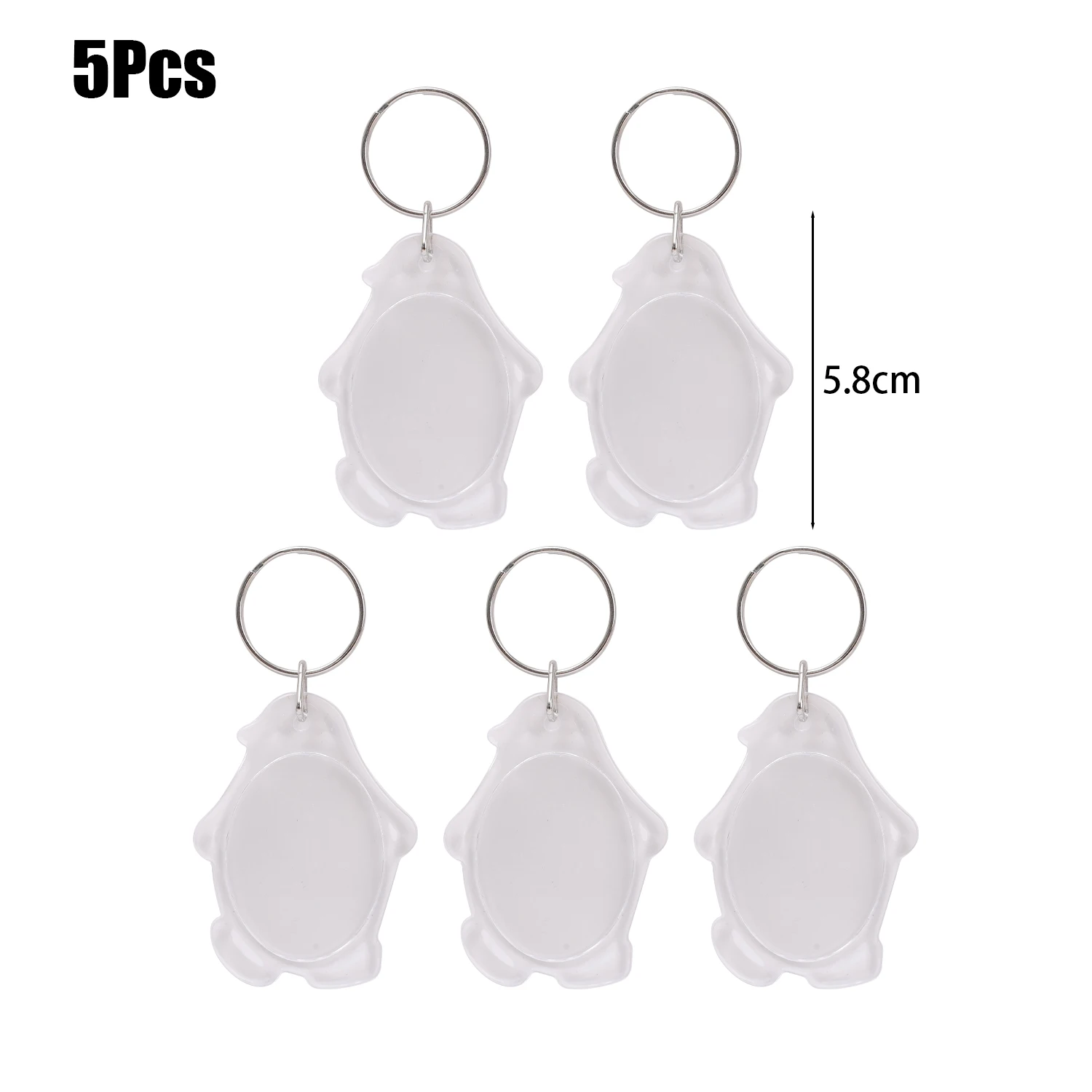 5/10 Stück transparenter Fotorahmen-Schlüsselanhänger, Quasten, schnappen-in, individueller Einsatz, Foto-Acryl-Rohling-Schlüsselanhänger, klarer leerer Bild-Anhänger: Lila / Weiß