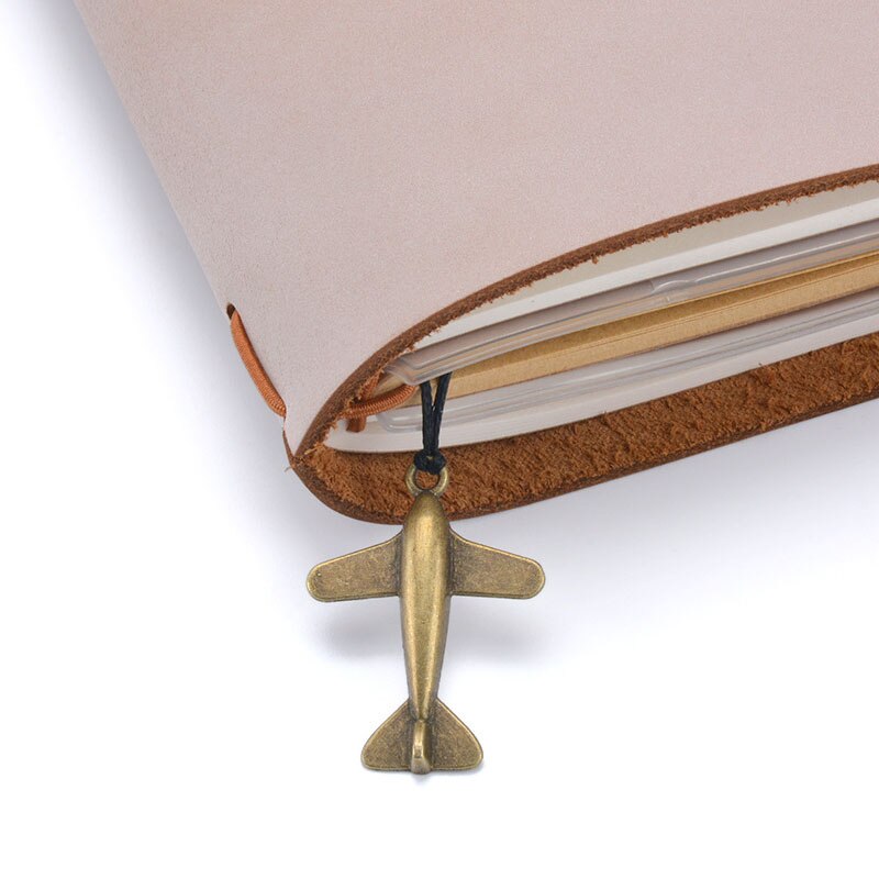 5 stk vintage rejsende notebook tilbehør metal charm vintage vedhæng til papirvarer dobbelt side retro messing dekorati