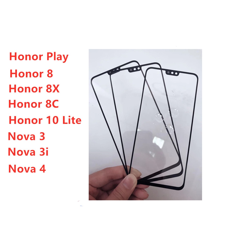 10 Pz/lotto Touchscreen per Huawei honor giocare a 8 8x 8c nova 3 3i 4 tocco Dello Schermo di Tocco del Sensore Pannello Digitizer Anteriore vetro Esterno