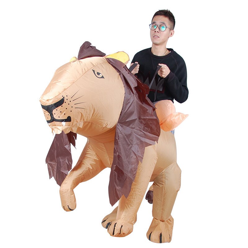 Lion Erwachsene Aufblasbare Kostüme Fahrt auf Spielzeug Cosplay Anzüge Tier Abendkleid-halloween Karneval Party Luftdurchblasen Kostüm Outfits