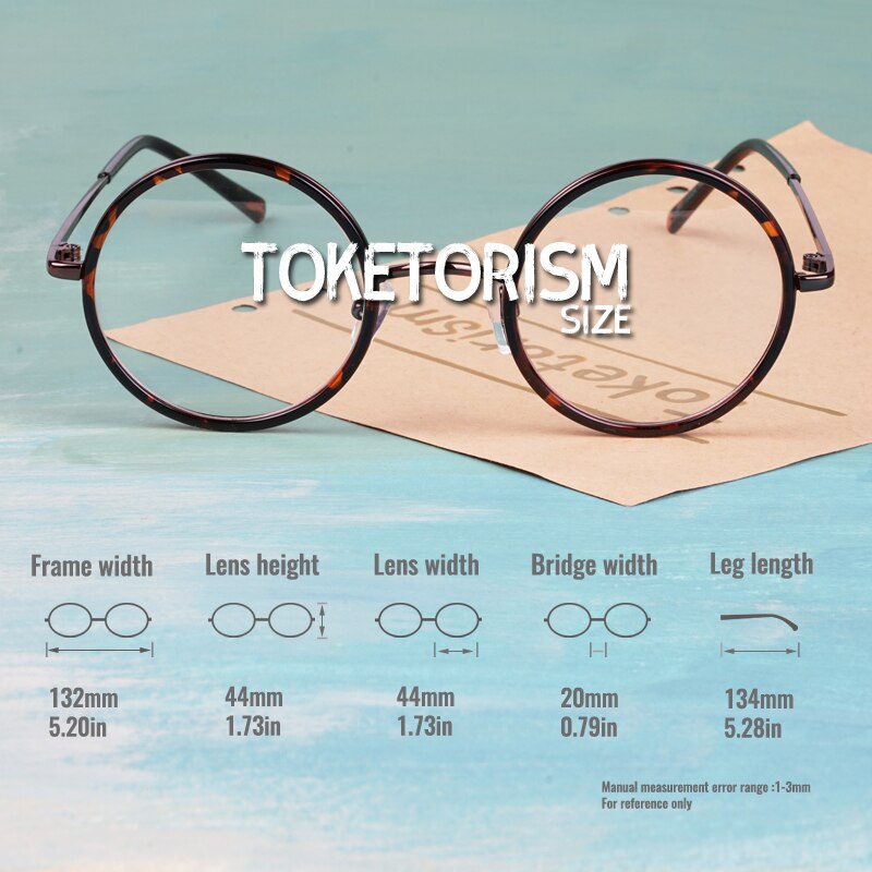 Toketorism vintage pyöreät silmälasit nainen mies retro lasit optiset kehykset