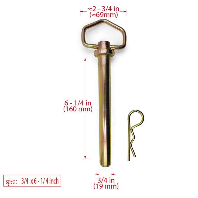 Anhängerkupplungsstift/Clip-Zubehör für Traktoren, Anhängerkupplungsstift mit Drehgriff, Heftungsstift mit Clip-Zubehör für Traktoren: M1.2