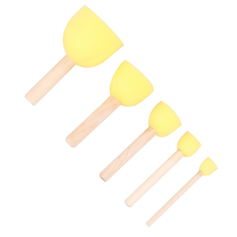 15Pcs Sponge Painting Brush Wooden Handle Drawing Brush Kids Graffiti Brushes DIY Painting Set for Kids Children