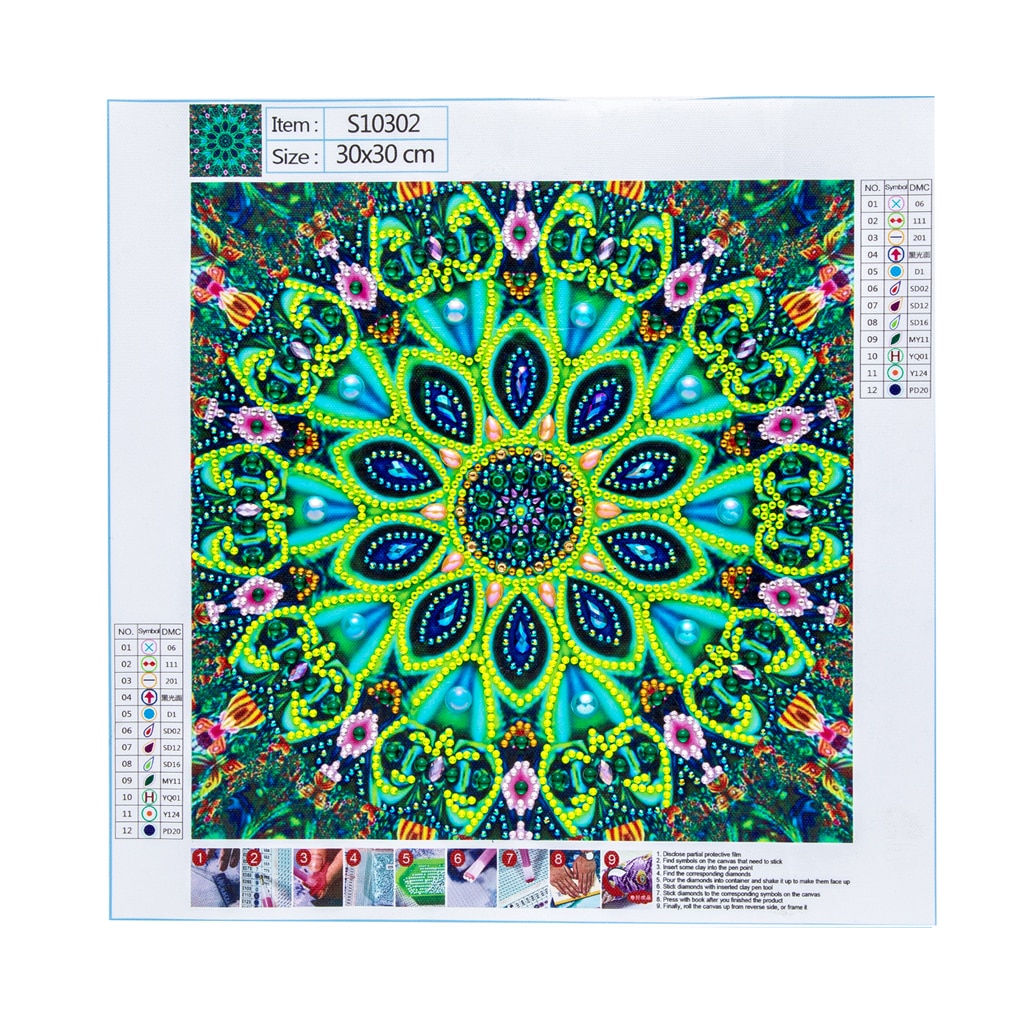 5D DIY Special Shaped Diamond Painting Mandala Kits DIY Diamond Art Paint Cross Stitch for Adults and Kids
