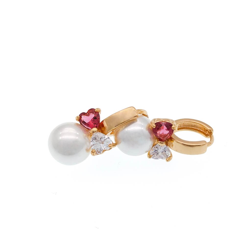 Di cristallo Del Cuore Della Perla Orecchini A Cerchio in Oro Orecchino Donne Pendientes Perla Aretes Parel Oorbellen Orecchini Perle Orecchini E0310