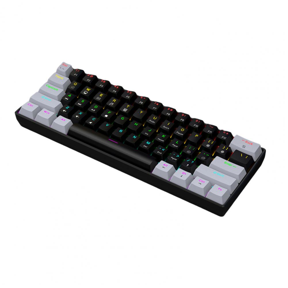 Rgb mekaniskt speltangentbord med kompakt design för bärbar dator, trådbundet, 61 kontorstangentbord med ergonomiskt utseende: Oliv