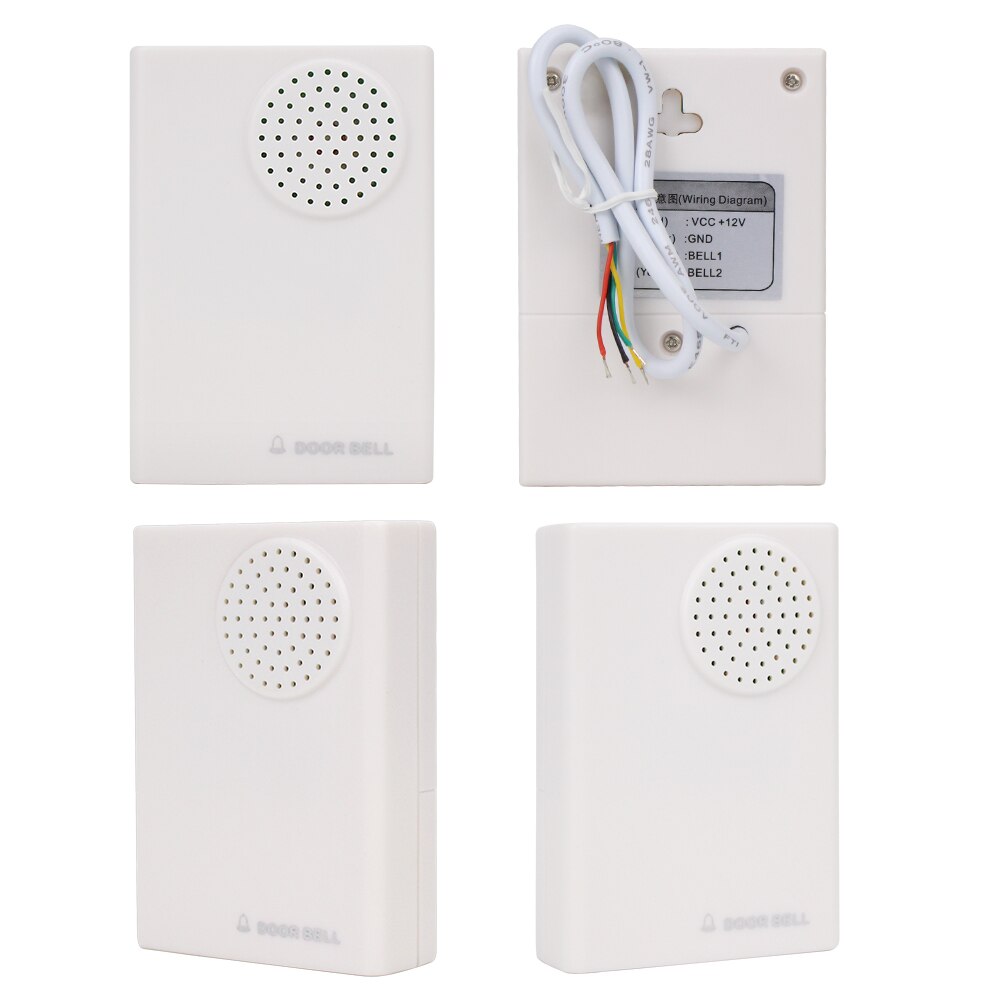 OBO Hands Wired Door Bell DC12V Door Ring for Access Control System Kit No Need Battery Dingdong Musical Chime ABS Plastic White