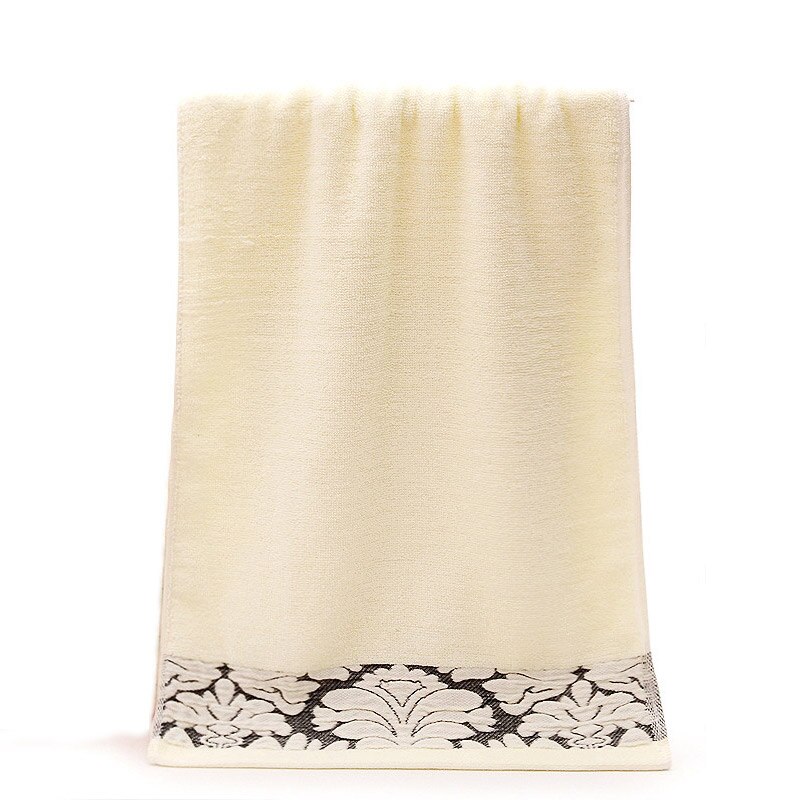 Ansigt og badehåndklæde sæt voksen almindelig farve vandabsorption bomuld jacquard til badestrand hotel: Beige / 34 x 70cm