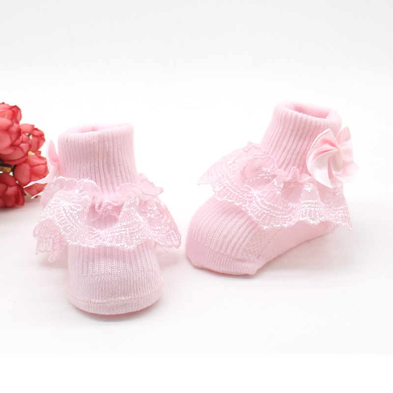 Bow Lace Baby Socks Newborn Cotton Baby Girls Sock Cute Toddler Socks Princess Party Shoe Socks