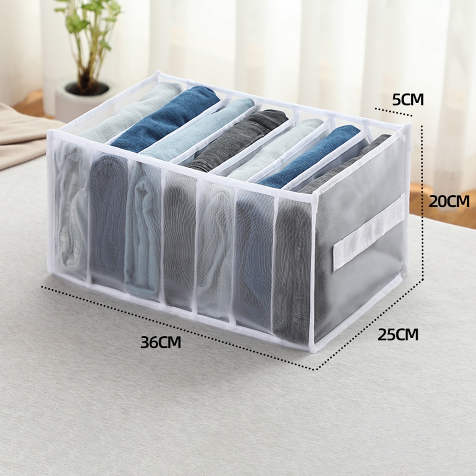 Closet storage box folding underwear storage box partition drawer storage box jeans wardrobe storage box clothes: S / Red