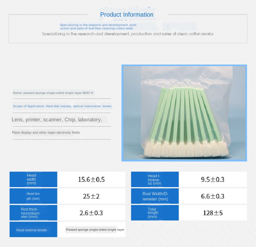 100 Stuks Wattenstaafjes Voor Roland Epson Mimaki Mutoh Grootformaat Solvent Printer Printkop Cleaning Spons Stok Swabs Knoppen Foam