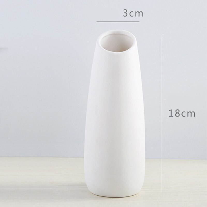 Nordisk minimalistiske enkle keramiske vaser hvit / svart bordvase europeisk stil hjem dekorasjon blomsterpotte håndverk: Stil 1
