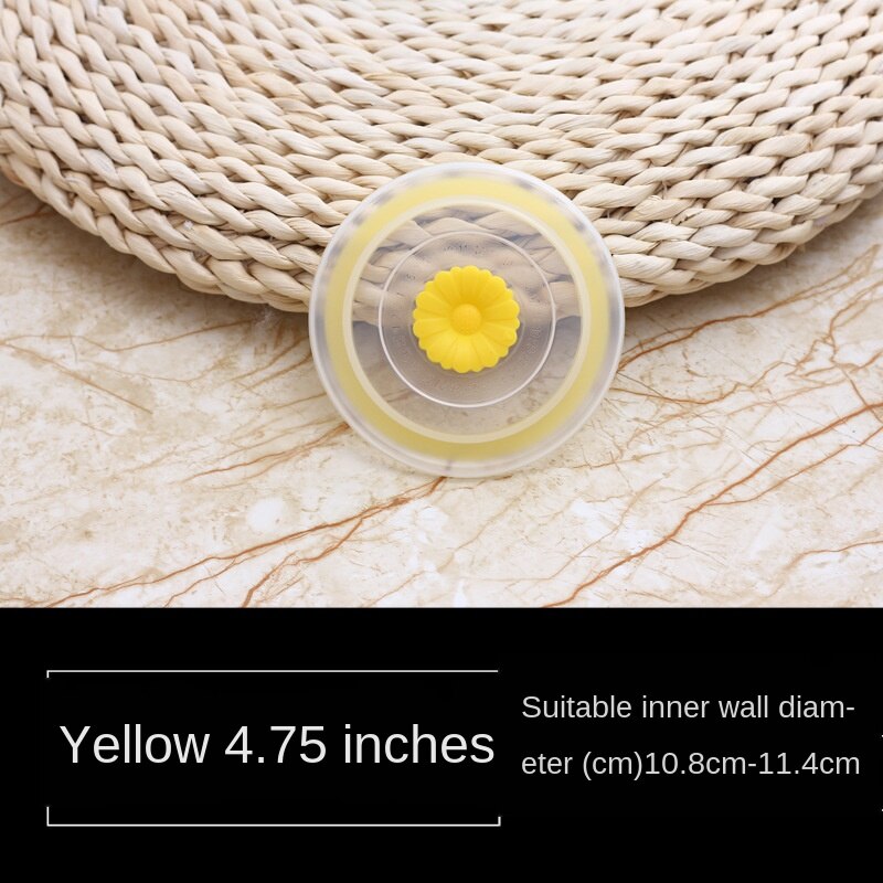 Reusable Food Packaging Cover Silicon Food Fresh-Keep Sealing Cap Vacuum Stretch Silicone Lids Kitchen Silicone Cover: Yellow 4.75 inches