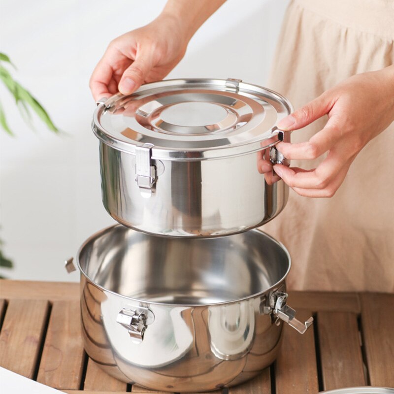 350-3000ML Microwave Lunch Box Food Grade 304 Stainless Steel Anti-leak Bento Box Strong Tightness Picnic Box For Fruits Snacks