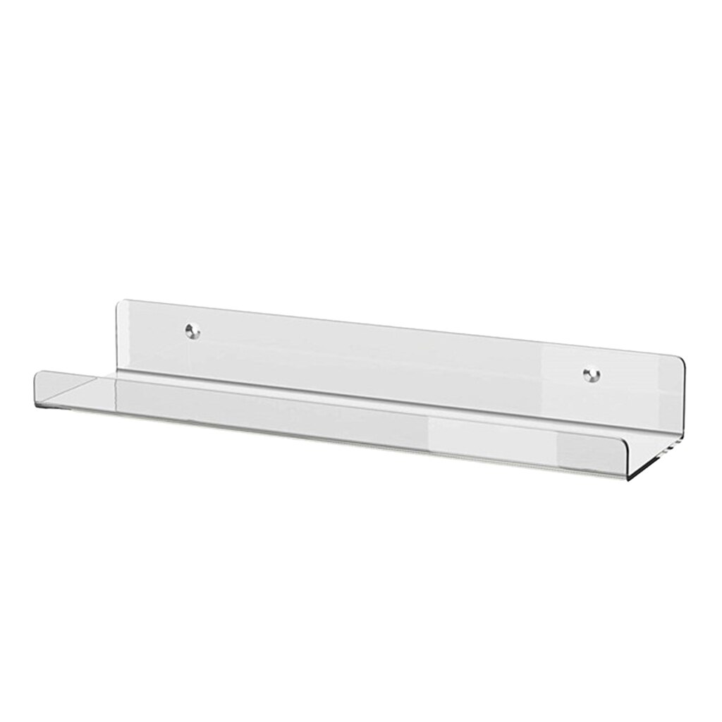 Clear Acrylic Floating Wall Shelf Wall Mounted Nursery Invisible Rack Shelf Display Organizer Spice Collectible
