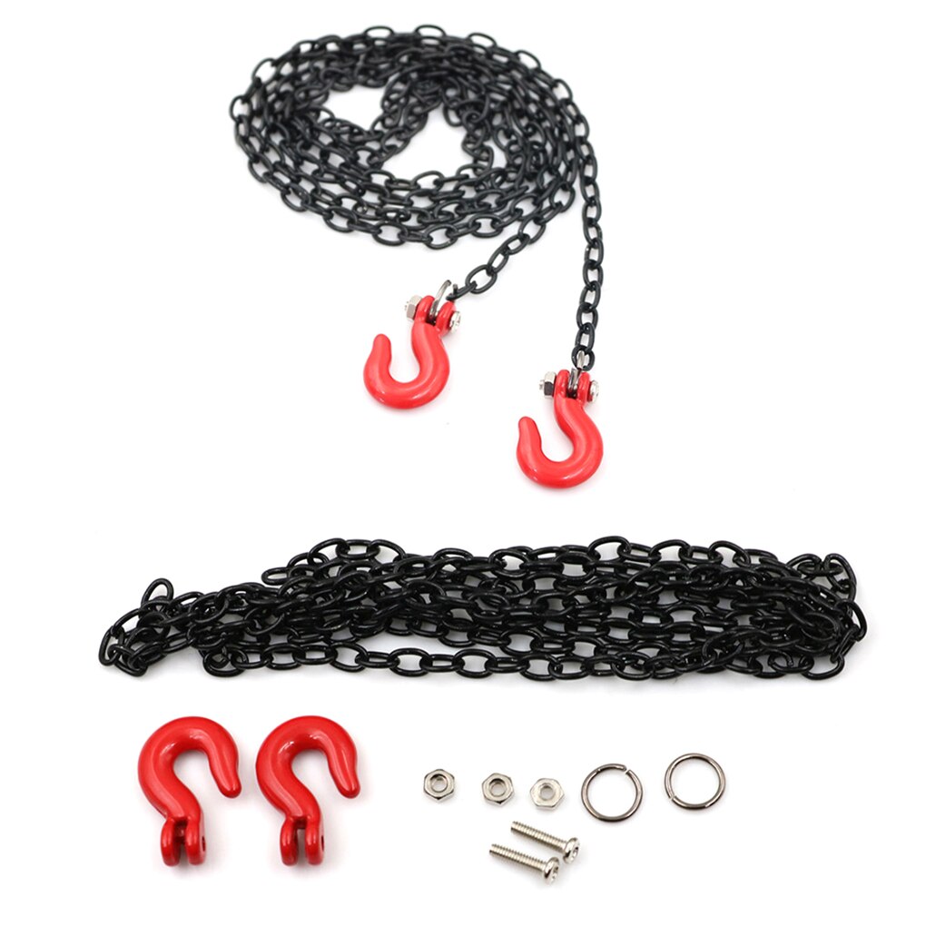 Piezas de repuesto para 1:10 RC Rock Crawler, gancho de remolque de Metal, decoraciones de cadena, modelo de vehículo