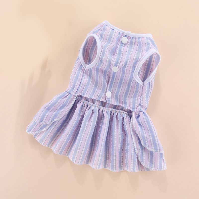 Jupe à nœud papillon pour chien, jupe princesse à rayures verticales, vêtements doux pour mariage, chiot, printemps et été