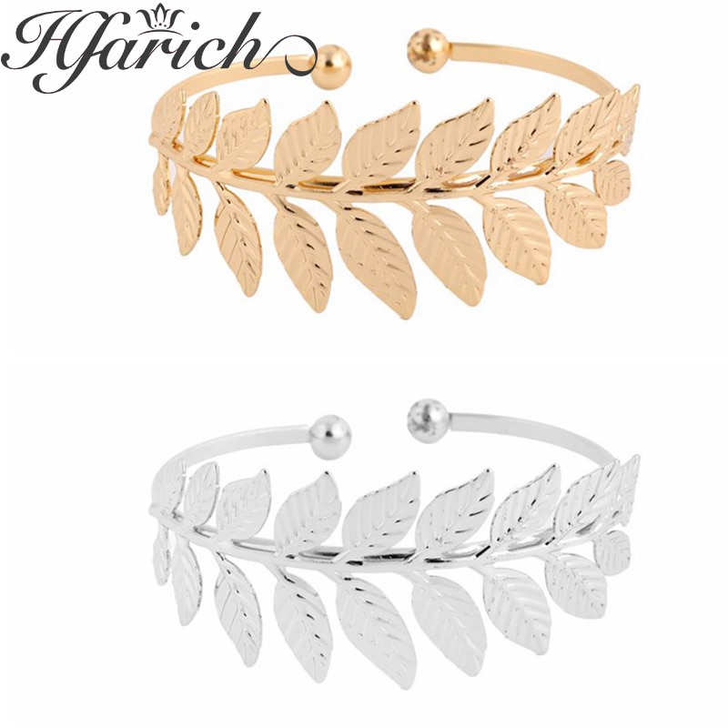 Hfarich Open Bangles Pulseiras Punk Leaves Cuff Bracelets &amp; Bangles for Women Jewelry Girl Mujer Pulseira Female