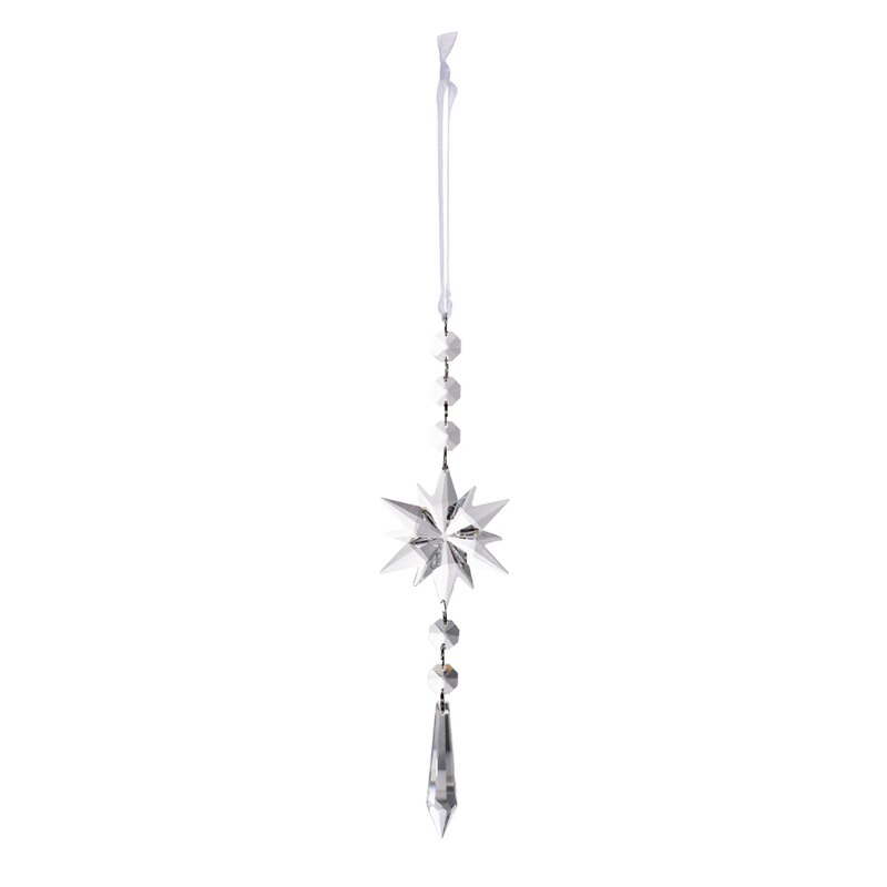 Weihnachten Kristall Schneeflocke Ornament Weihnachten Baum Hängen Anhänger Auto Dekoration T5EB: 1
