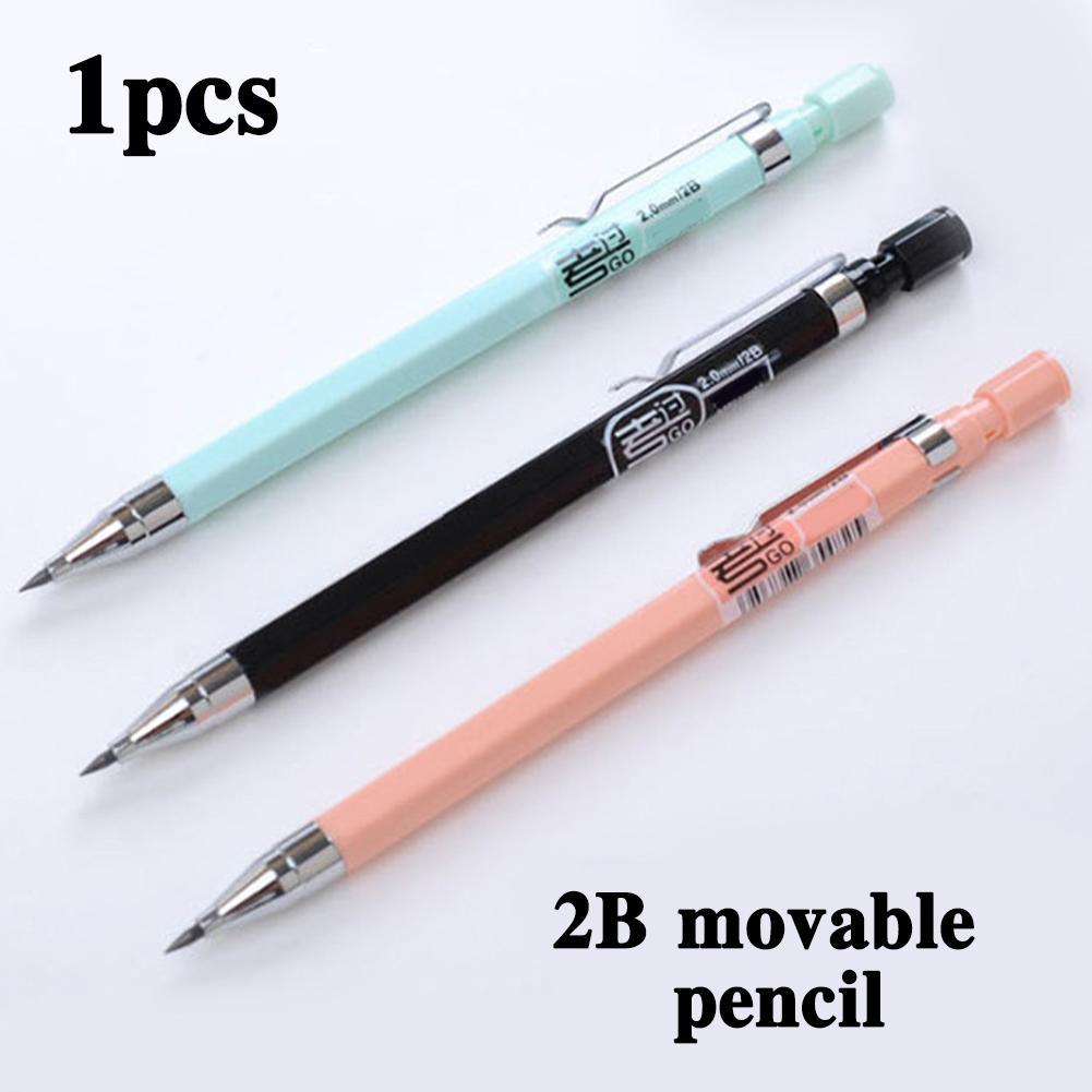 1 PC Random Candy Color Mechanical Pencil 2.0mm Pencils Pen For Writing Kids Girls School Office Supplies Stationery Pencils Pen