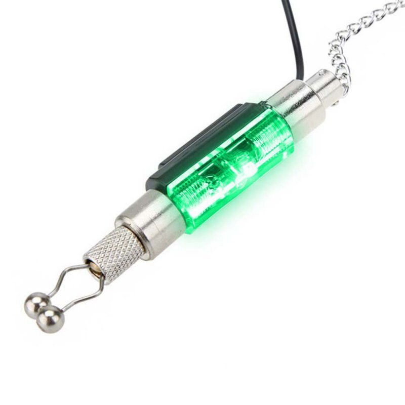 Alarma de mordedura de Pesca LED indicador luminoso para colgar la cadena de la carpa indicador Swinger accesorios para aparejos de pesca: green