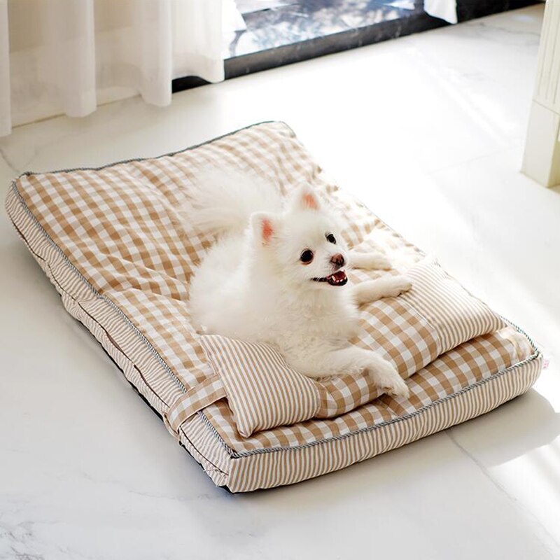 Lit en treillis doux pour animaux de compagnie, petit moyen chien, nid doux pour chiens, banc de relaxation de maison lavable toutes saisons chat chiot tapis de chenil