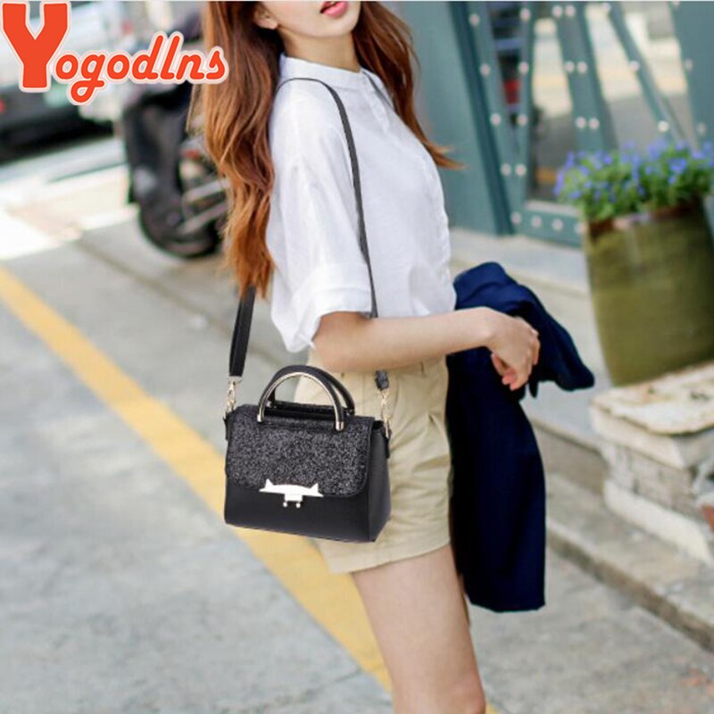 Yogodlns nouvelles dames Sequin sac carré de en cuir PU femmes concepteur de luxe sac à rabat Mini sac à bandoulière