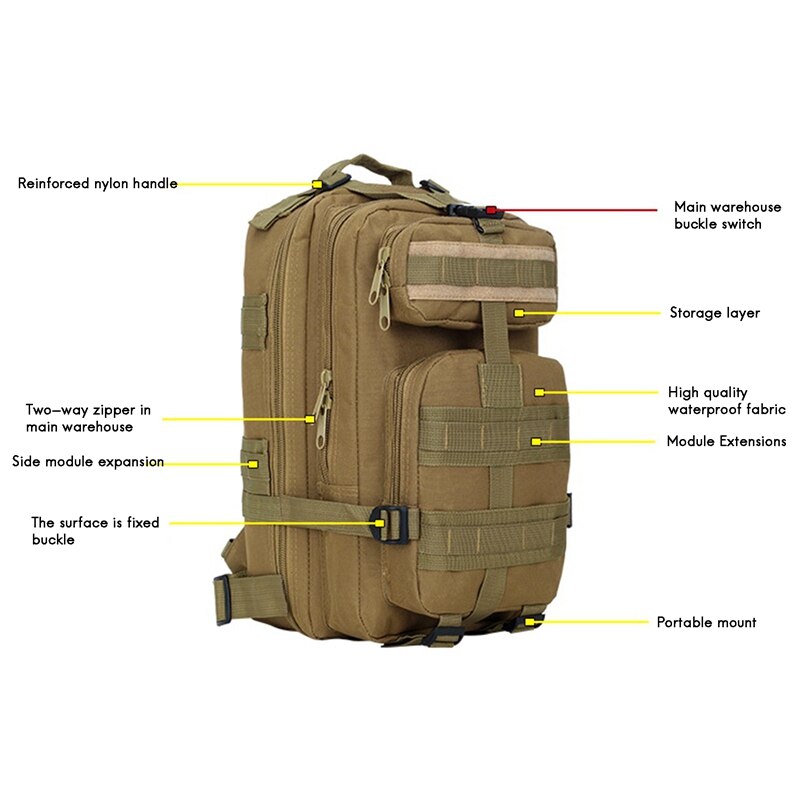 25-30L Leisure Sports Bag Outdoor Travel Backpack Mountaineering Bag for Travel Cycling Hiking Camping