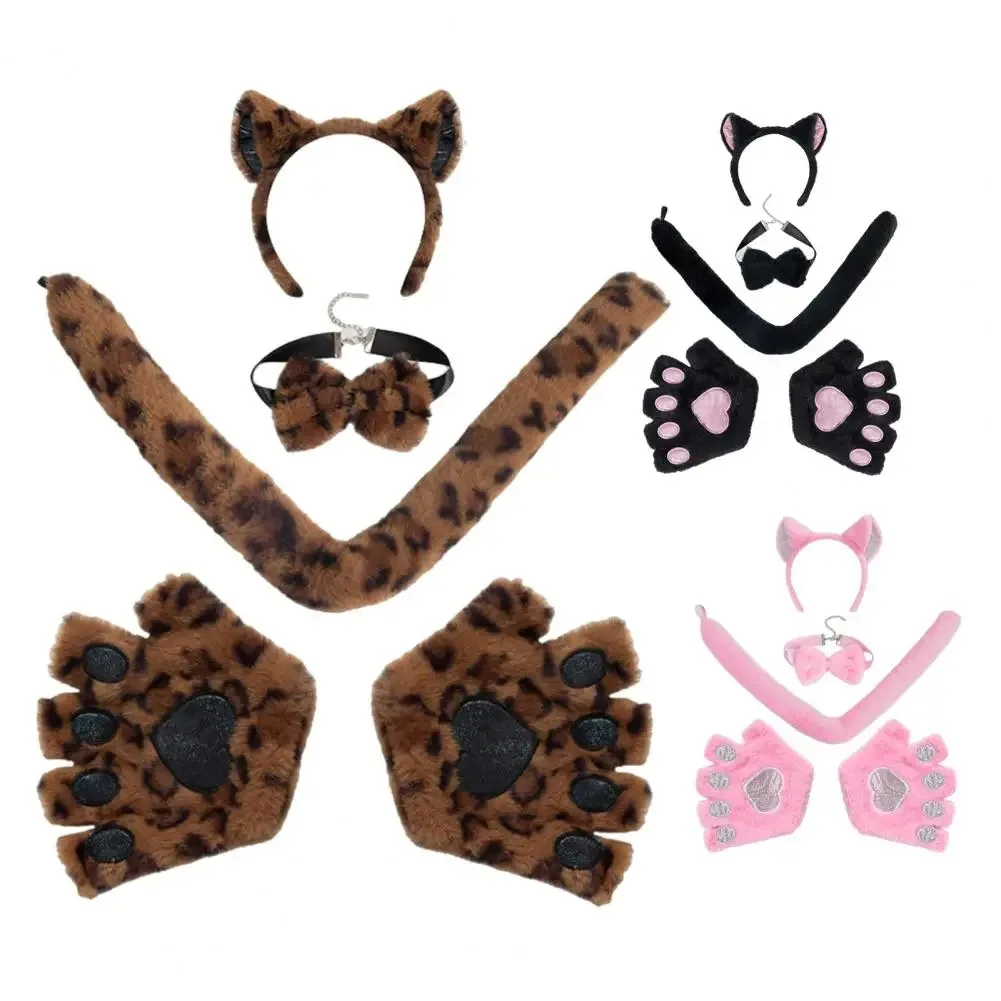 Neue handgemachte Halloween Stirnband Sets Cosplay Zubehör Katze Klaue Handschuhe Ohr Stirnband Maskerade Party Foto Requisiten