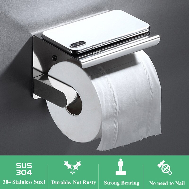 Free-punch – porte-rouleau de papier toilette en acier inoxydable 304, porte-serviettes, Anti-rouille, étagère distributrice étanche