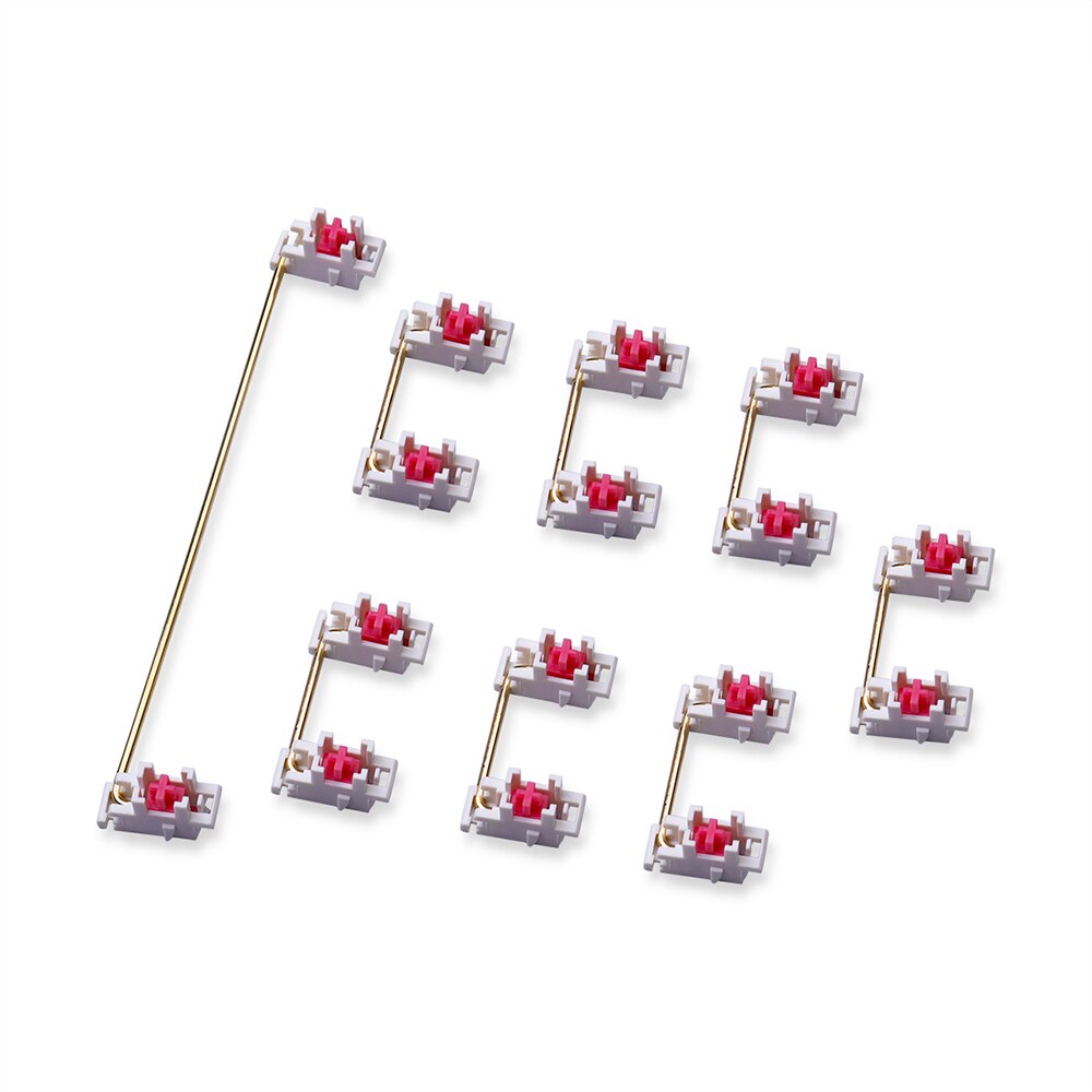 Panda Pink Gold Plated Plate Mounted Mechanical Keyboard Stabilizer PCB Case 6.25u 2u Modifier Button Stabilizer: Pink